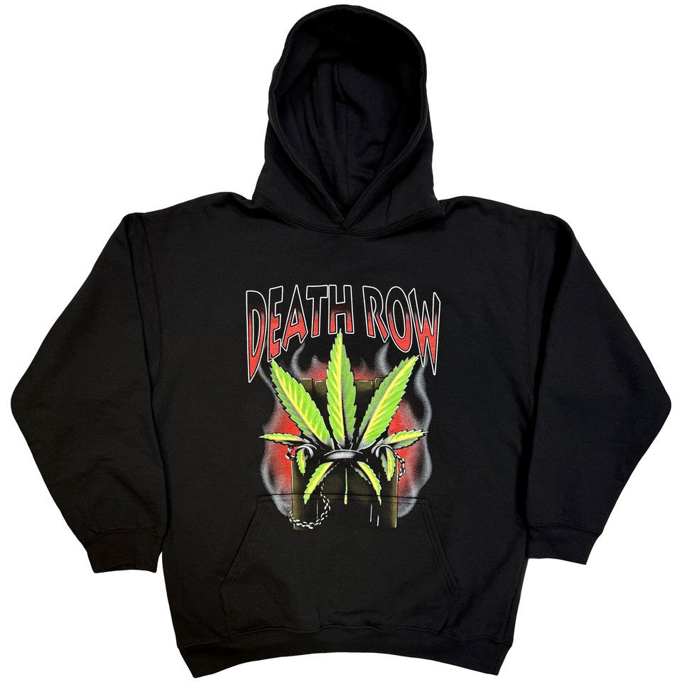 Death Row Records Unisex Pullover Hoodie: Leaf (Black)