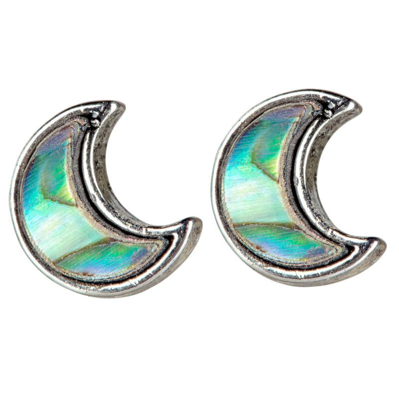 Abalone Shell Crescent Moon Earrings