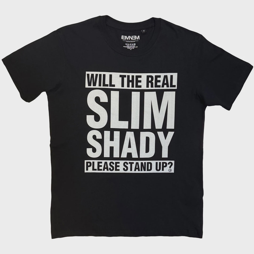 Eminem Unisex T-Shirt - Please Stand Up (Black)