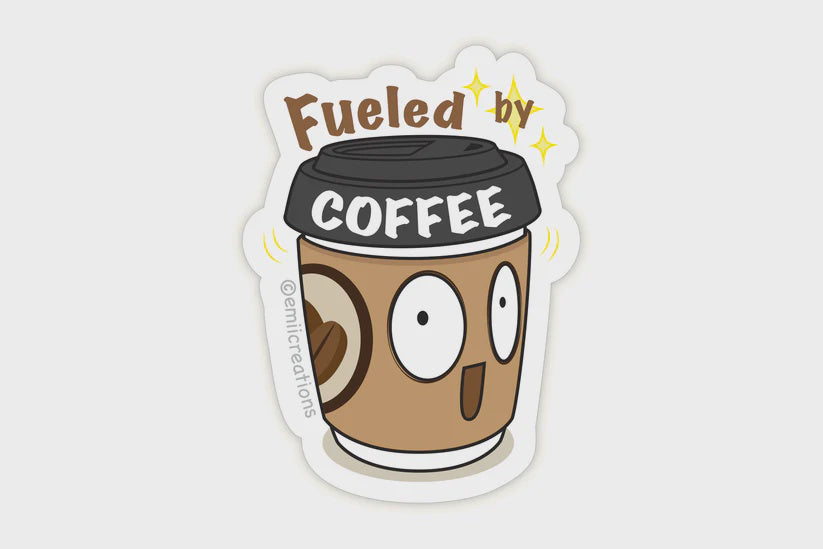 Punny Coffee "Fueled by Coffee" Sticker