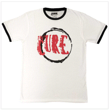 Rock Off - The Cure 'Circle Logo' Unisex Ringer T-Shirt