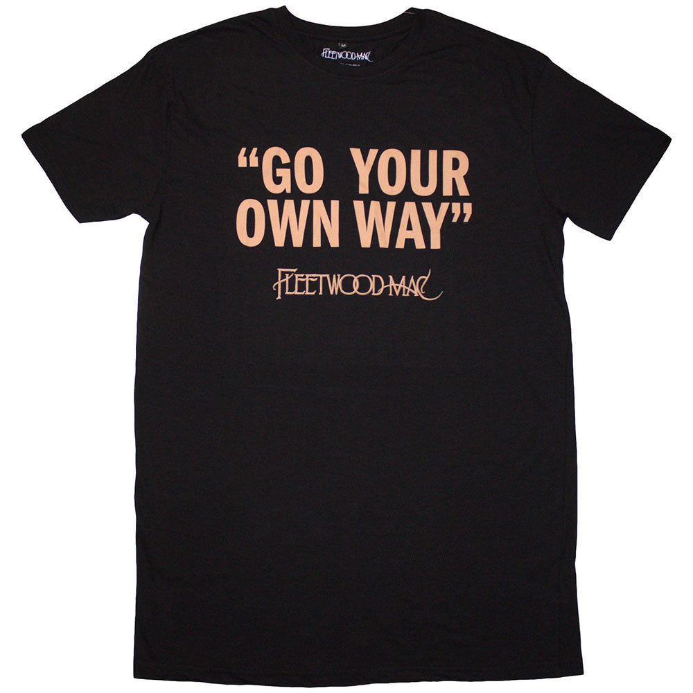 Fleetwood Mac Ladies T-Shirt Dress - Go Your Own Way (Black)