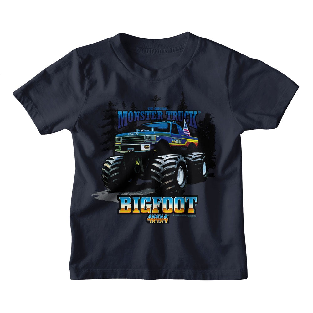 Bigfoot Truck and Trees Kids T-Shirt