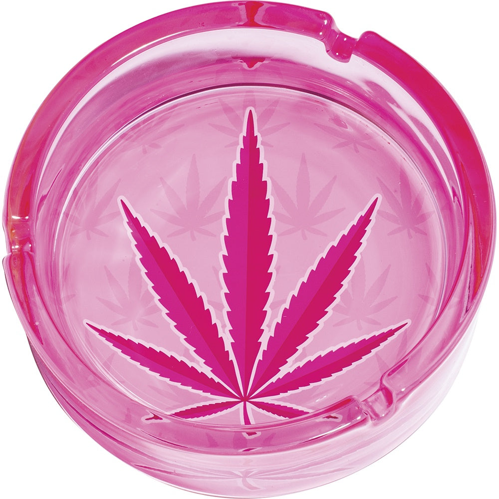 Pink Kush Leaf Glass Ashtray GA84