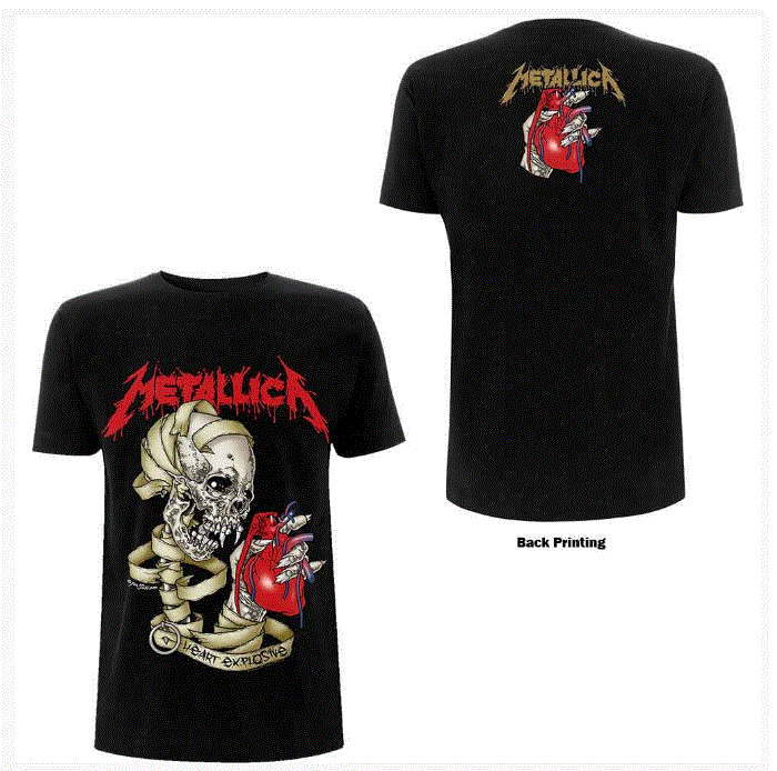 Rock Off - Metallica 'Heart Explosive' Unisex T-Shirt