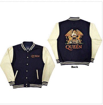 Rock Off - Queen 'White Crest' Unisex Varsity Jacket