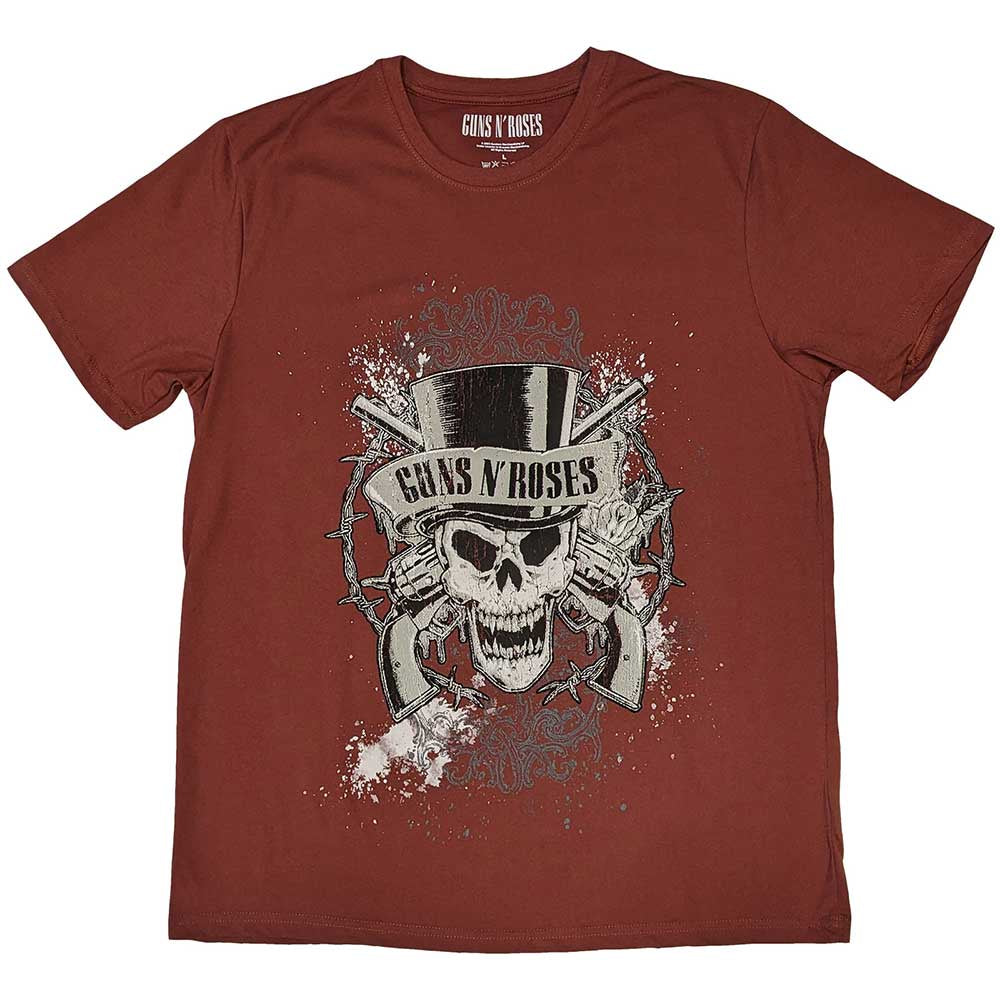 Guns N Roses Faded Skull Red T-Shirt