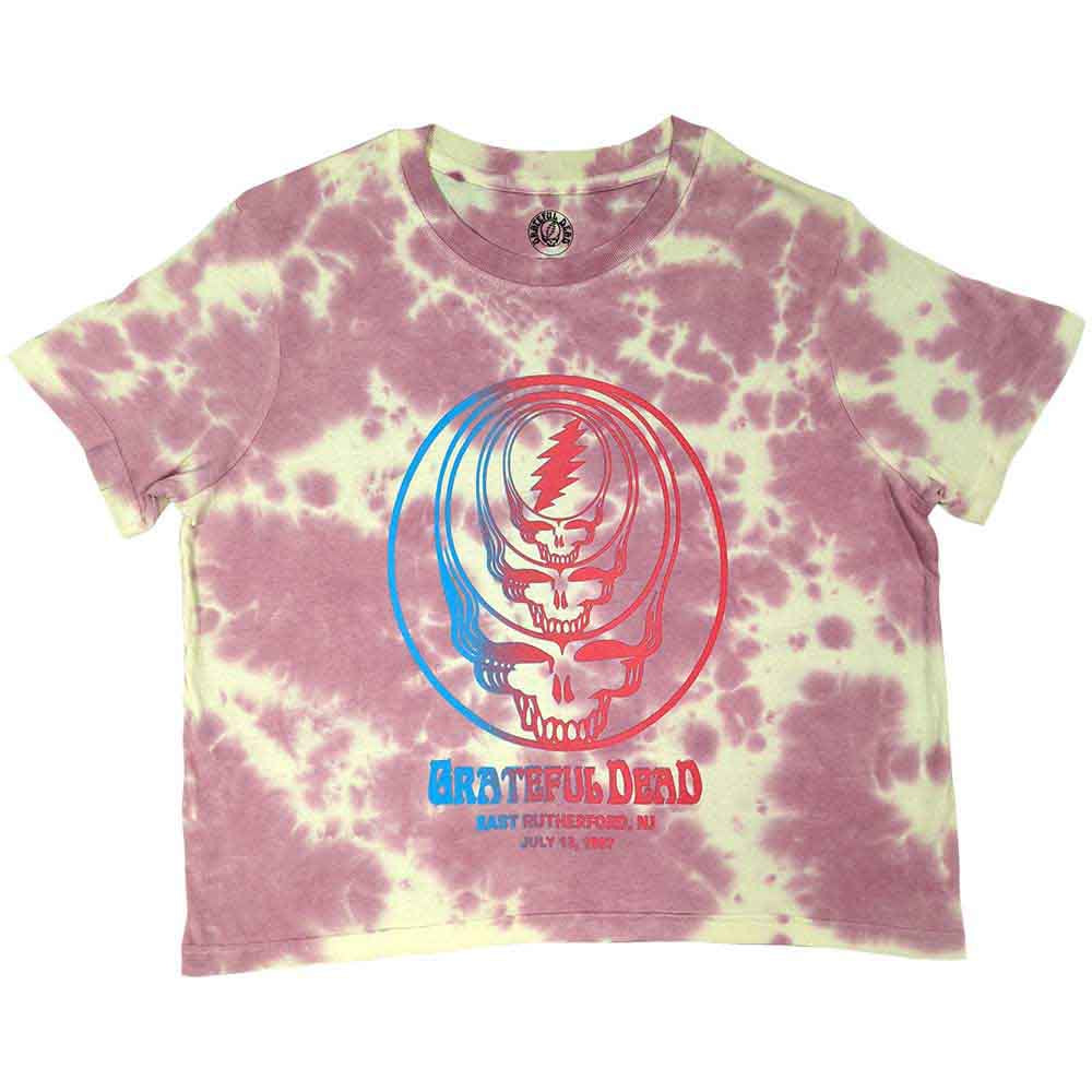 Grateful Dead Ladies Crop Top - Concentric Skulls