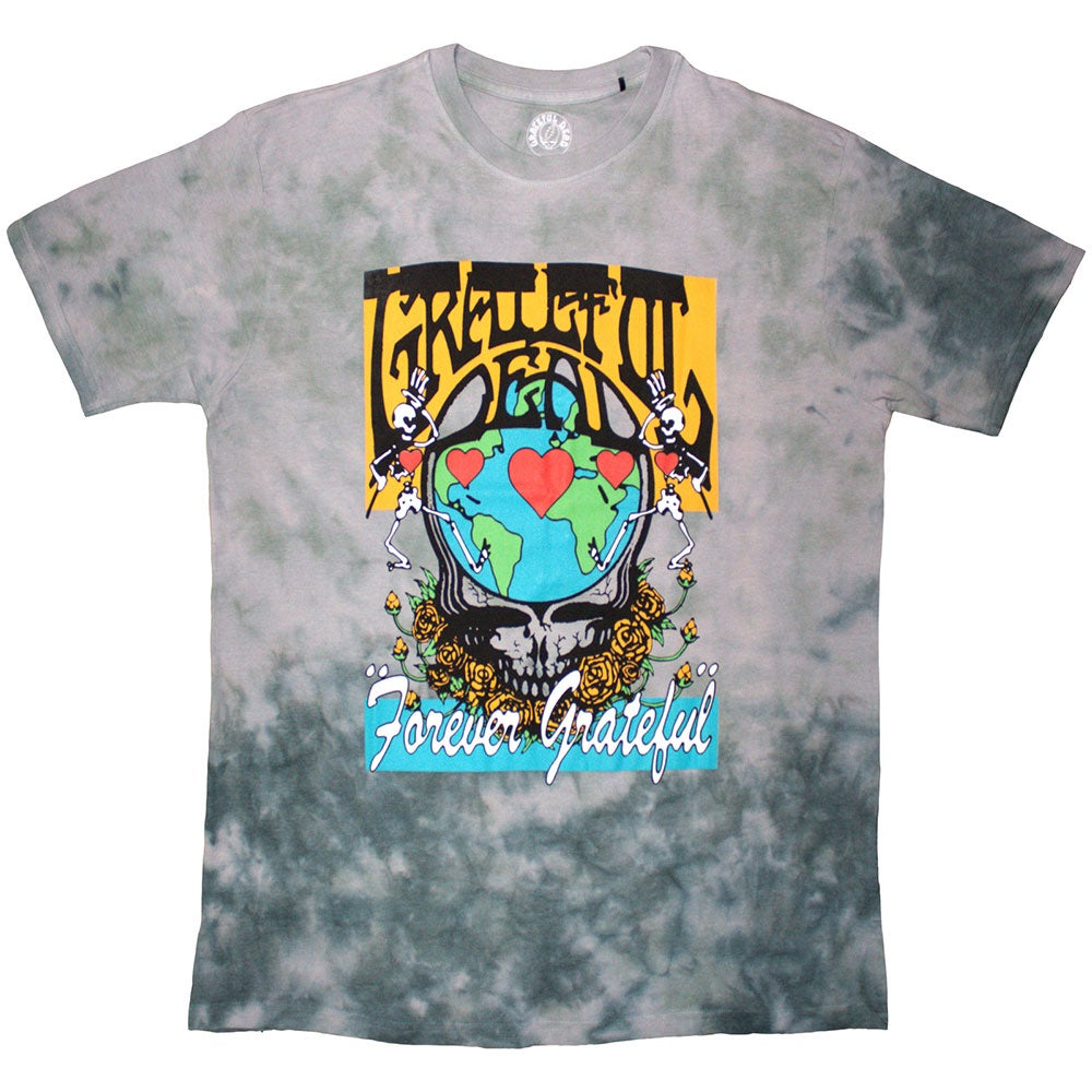 GRATEFUL DEAD UNISEX T-SHIRT: FOREVER GRATEFUL (GREEN) (WASH COLLECTION)
