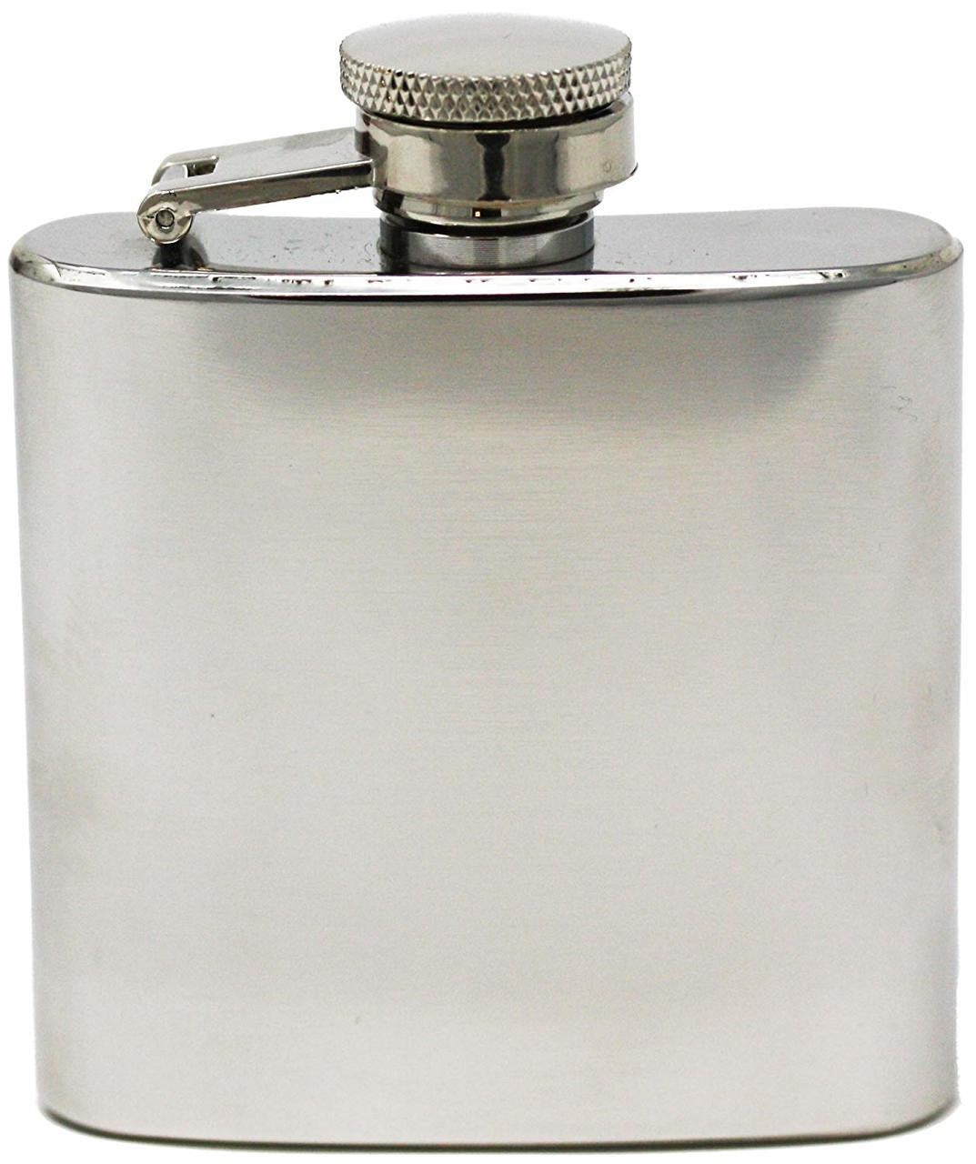 6 oz Brushed Steel Pocket Hip Alcohol Liquor Flask Made from 304 (18/8) Food Grade Stainless Steel