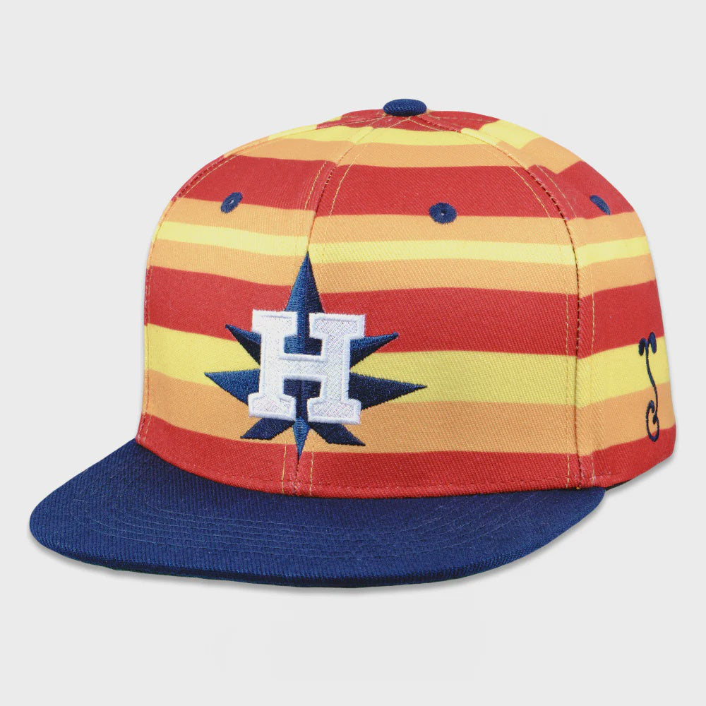 Hashstros Orange Striped Snapback Hat