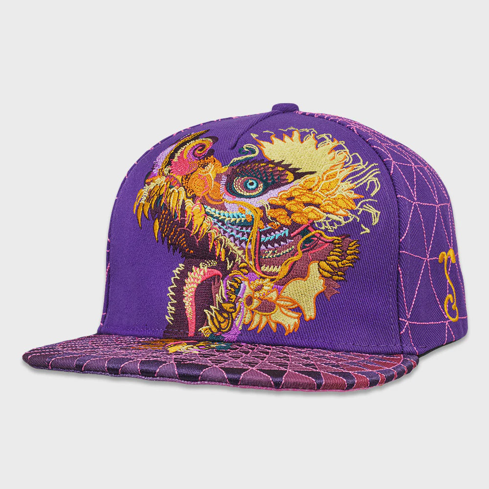 Android Jones Humming Dragon Purple Snapback Hat