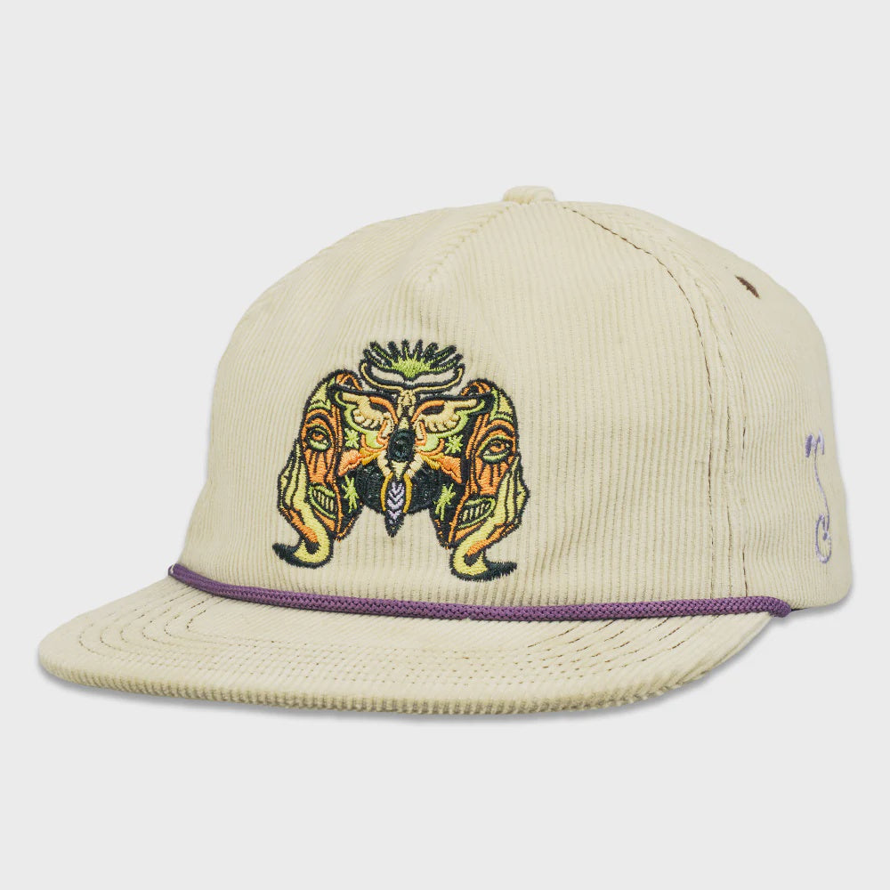 Maddy O'Neal Creatures Of My Mind Cream Corduroy Unstructured Snapback Hat