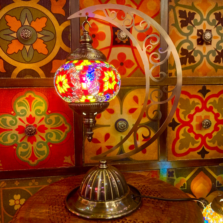 Marrakech New Design Half-Moon Turkish Moroccan Mosaic Glass Lamp YL11