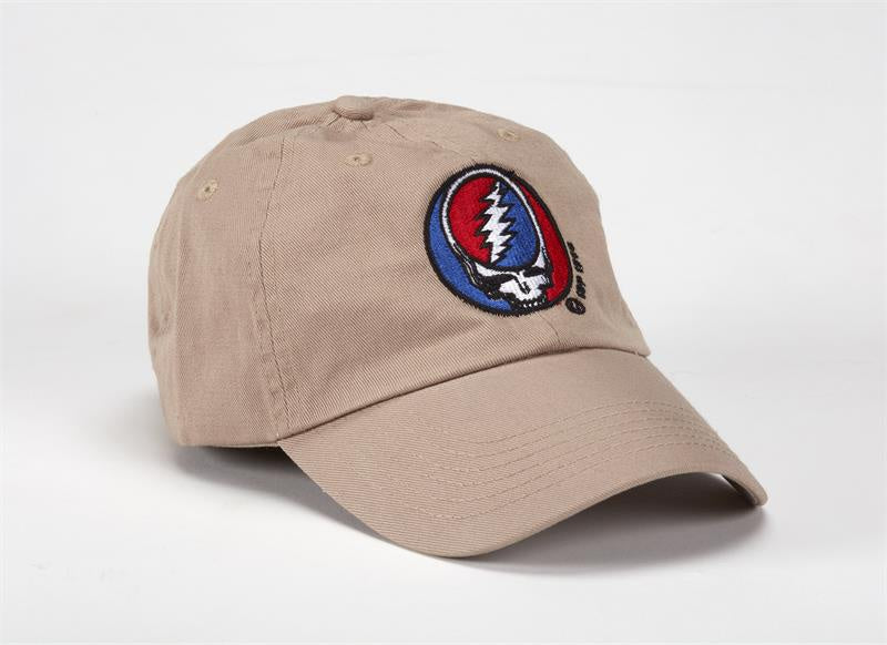Grateful Dead Embroidered Steal Your Face Tan Cap
