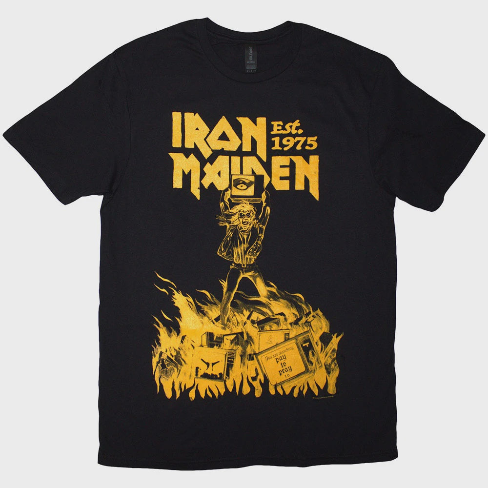 Iron Maiden Unisex T-Shirt: 1975 Holy Smoke (Black)