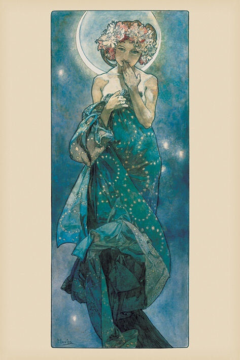 Mucha Moon Poster