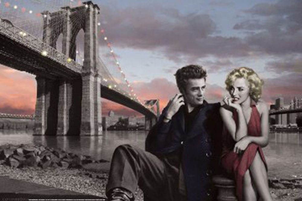 Marilyn & Dean at Brooklyn Bridge Poster