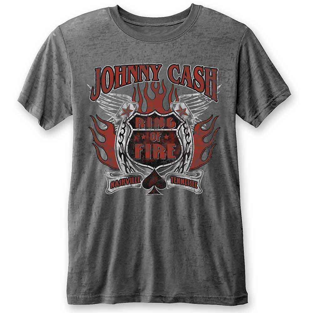 Johnny Cash Burnout T-Shirt: Ring of Fire