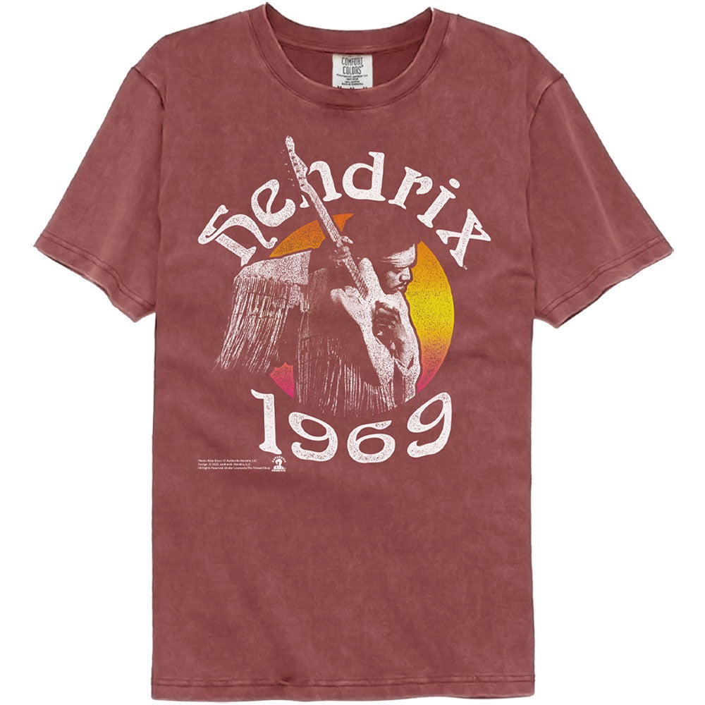 Jimi Hendrix 1969 Brick Color T-Shirt