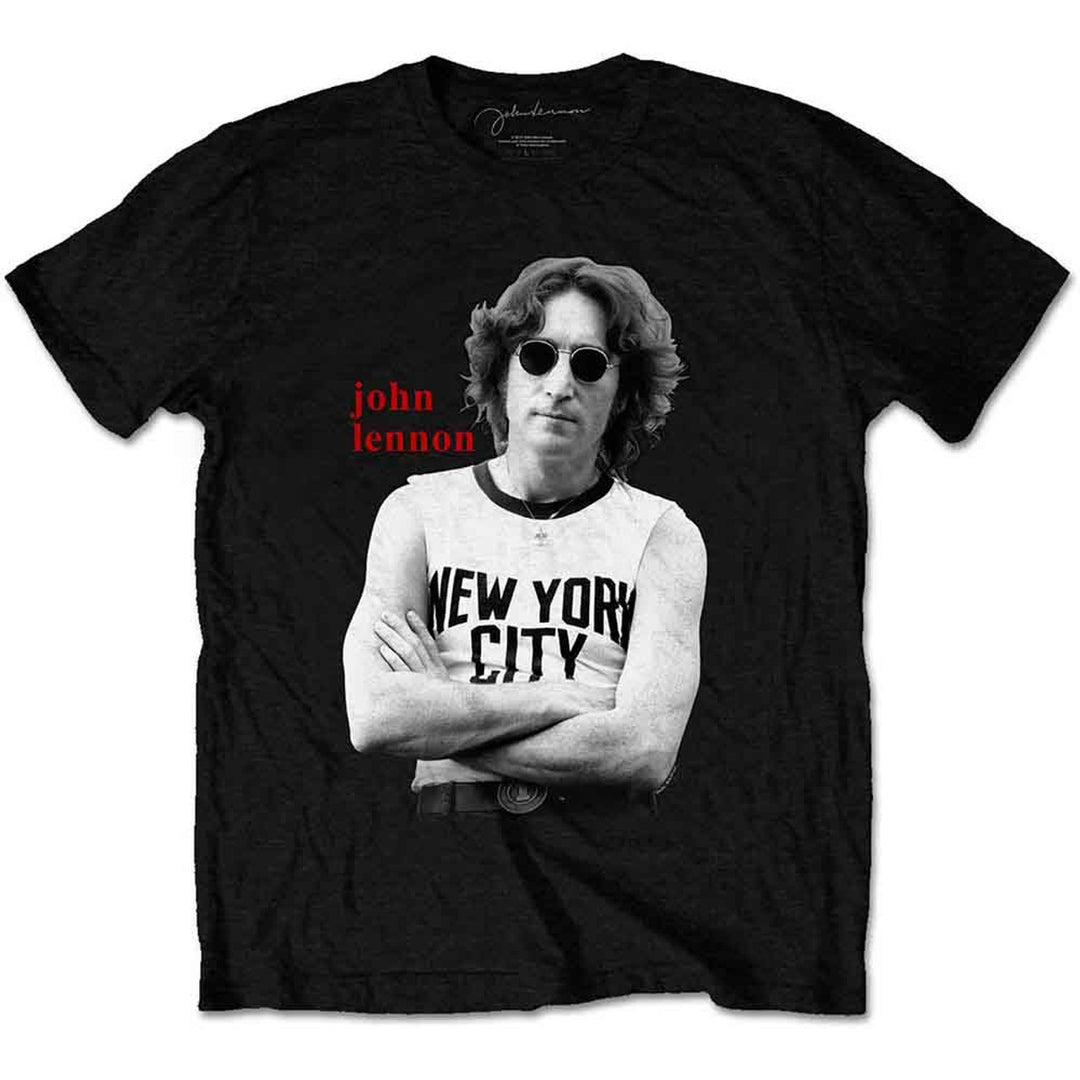 John Lennon Unisex T-Shirt - New York City Black & White (Black)