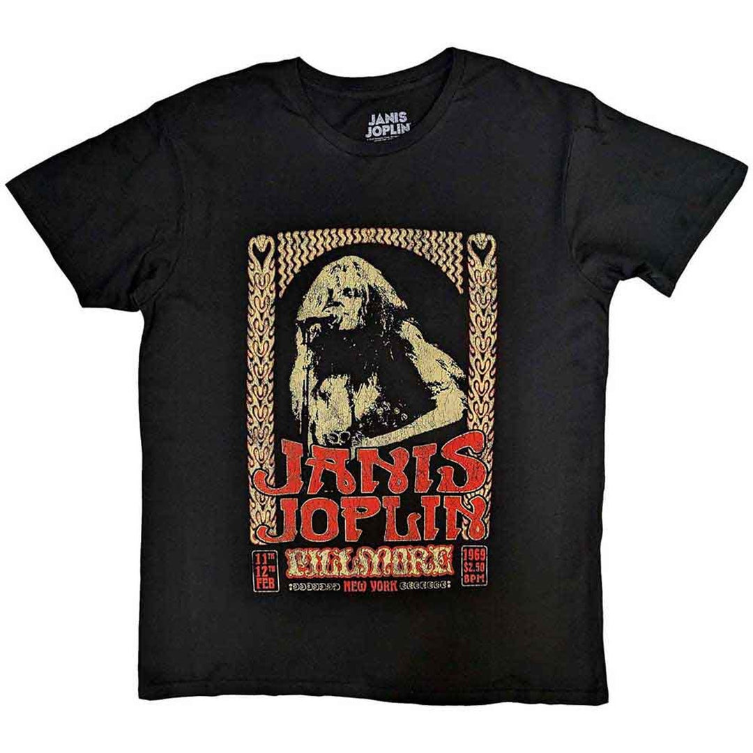 Janis Joplin Unisex T-Shirt - Vintage Poster (Black)