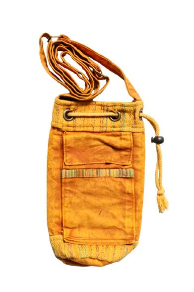Water Bottle Cotton Crossbody Drawstring Bag