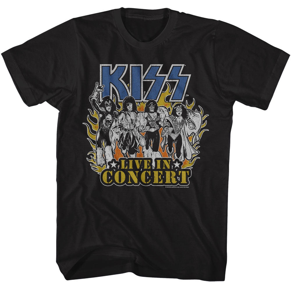 Kiss Live In Flames T-Shirt