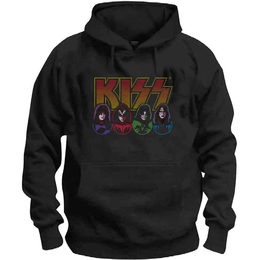 KISS Unisex Pullover Hoodie - Logo, Faces & Icons (Black)