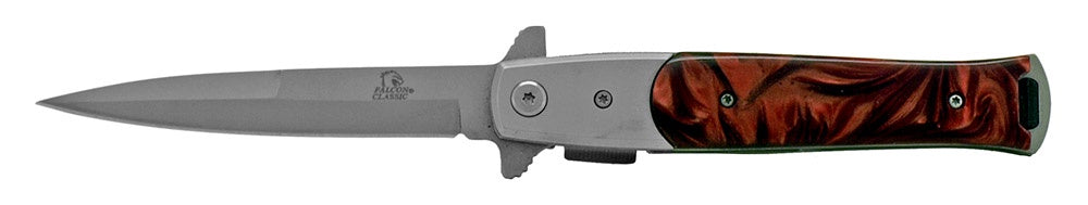 4.75" Spring Assisted Stiletto Folding Pocket Knife - Brown