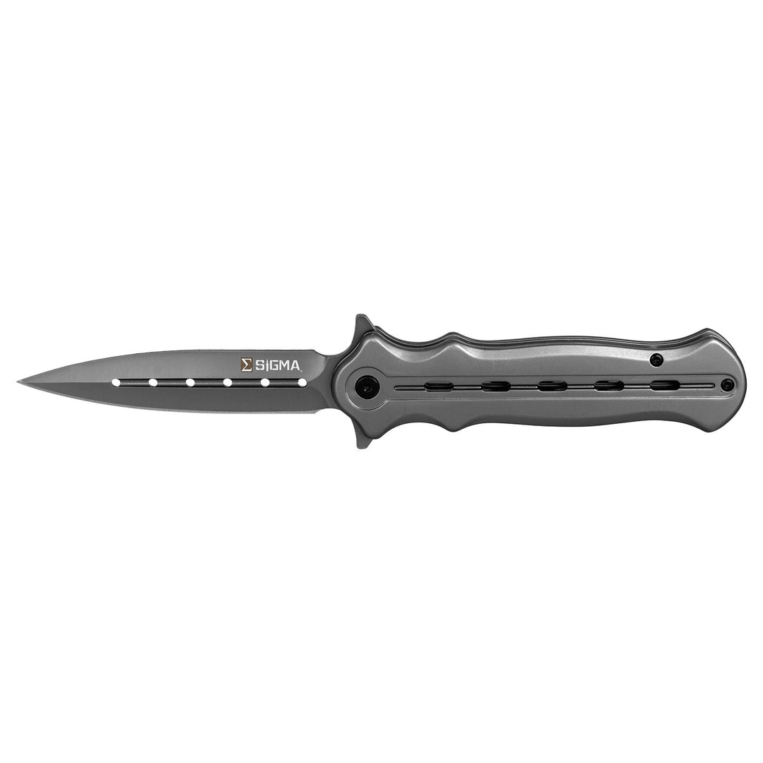 4.75" Sigma Darkline Striker Ball Bearing Flipper Pocket Knife - Gunmetal