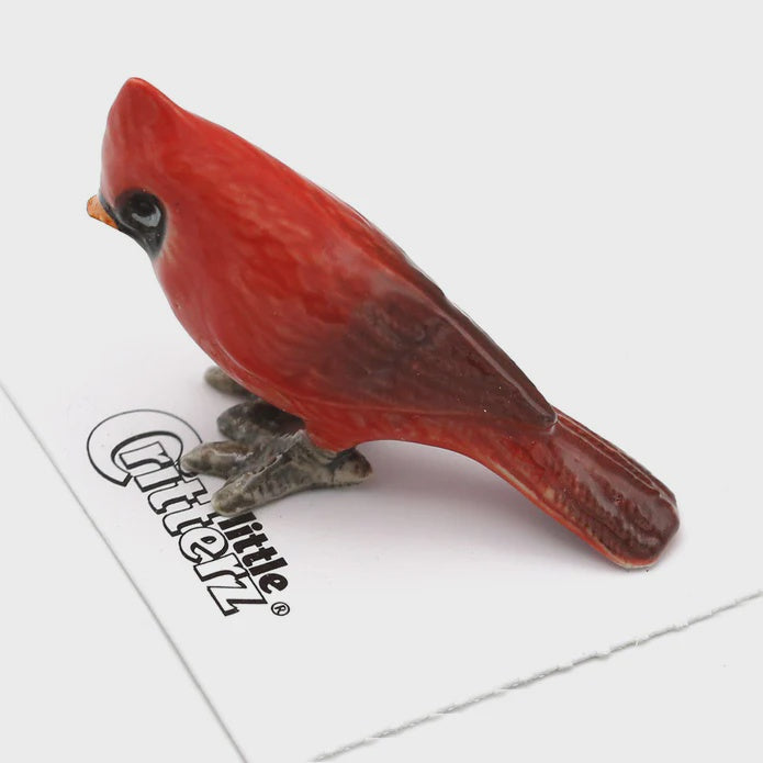 Bird - Cardinal "Louis" - miniature porcelain figurine