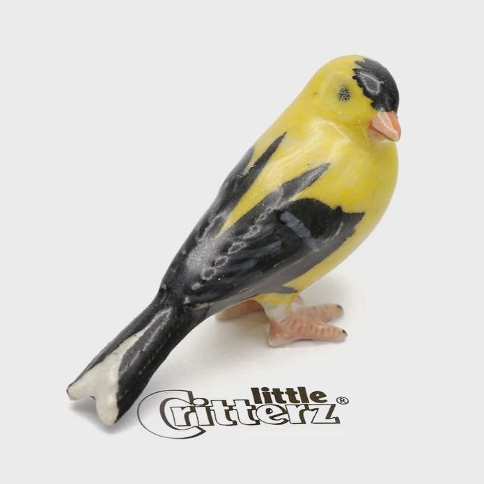 Bird - Goldfinch "Bounce" - miniature porcelain figurine