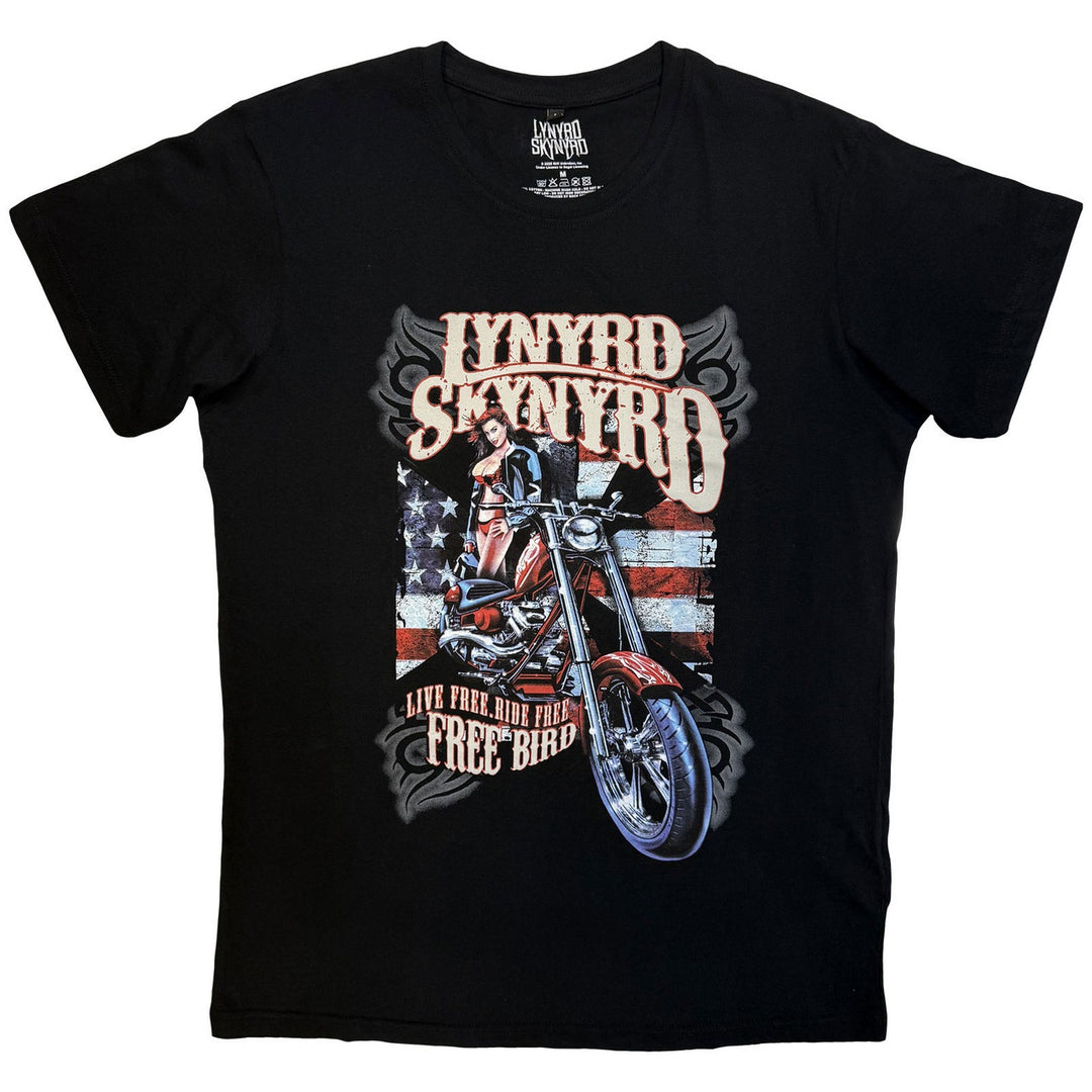 Lynyrd Skynyrd Unisex Premium Carbon T-Shirt: Ride Free (Black)