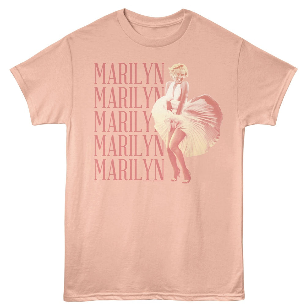 Marilyn Monroe Swept Skirt Repeat Peach T-Shirt
