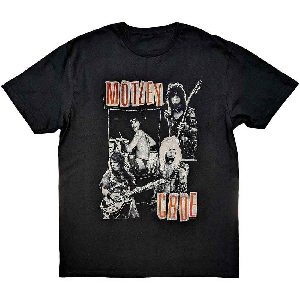 MOTLEY CRUE UNISEX T-SHIRT: VINTAGE PUNK COLLAGE