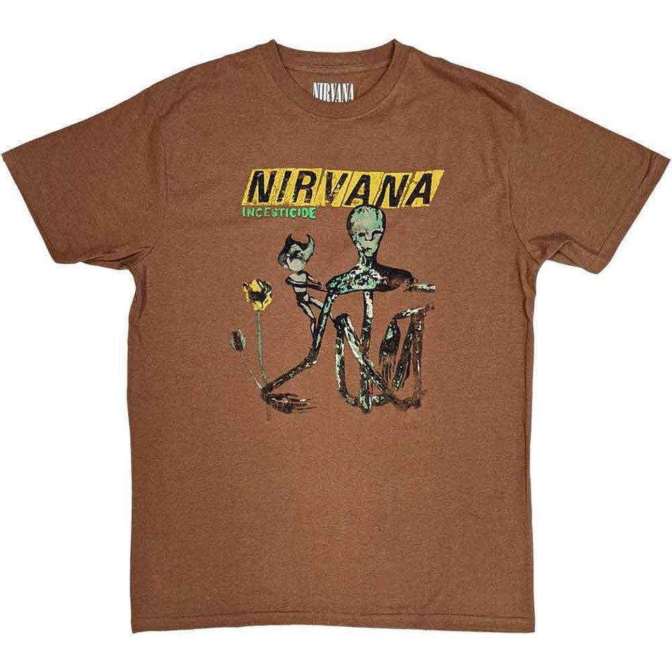 Nirvana Unisex T-Shirt: Incesticide (Brown)