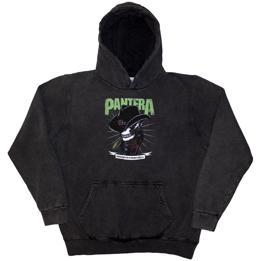 Pantera Stone Wash Hoodie: Skeleton Cowboy