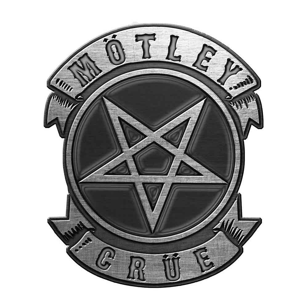 MOTLEY CRUE PIN BADGE: PENTAGRAM (ENAMEL IN-FILL)