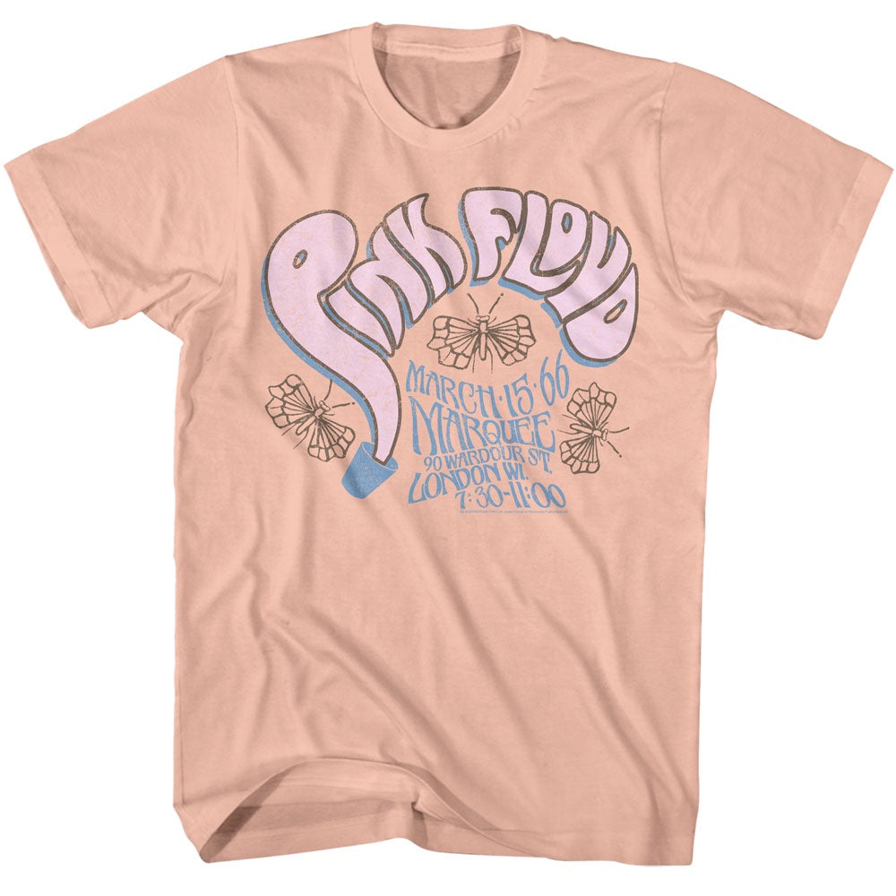 Pink Floyd Bucket Letters Peach T-Shirt