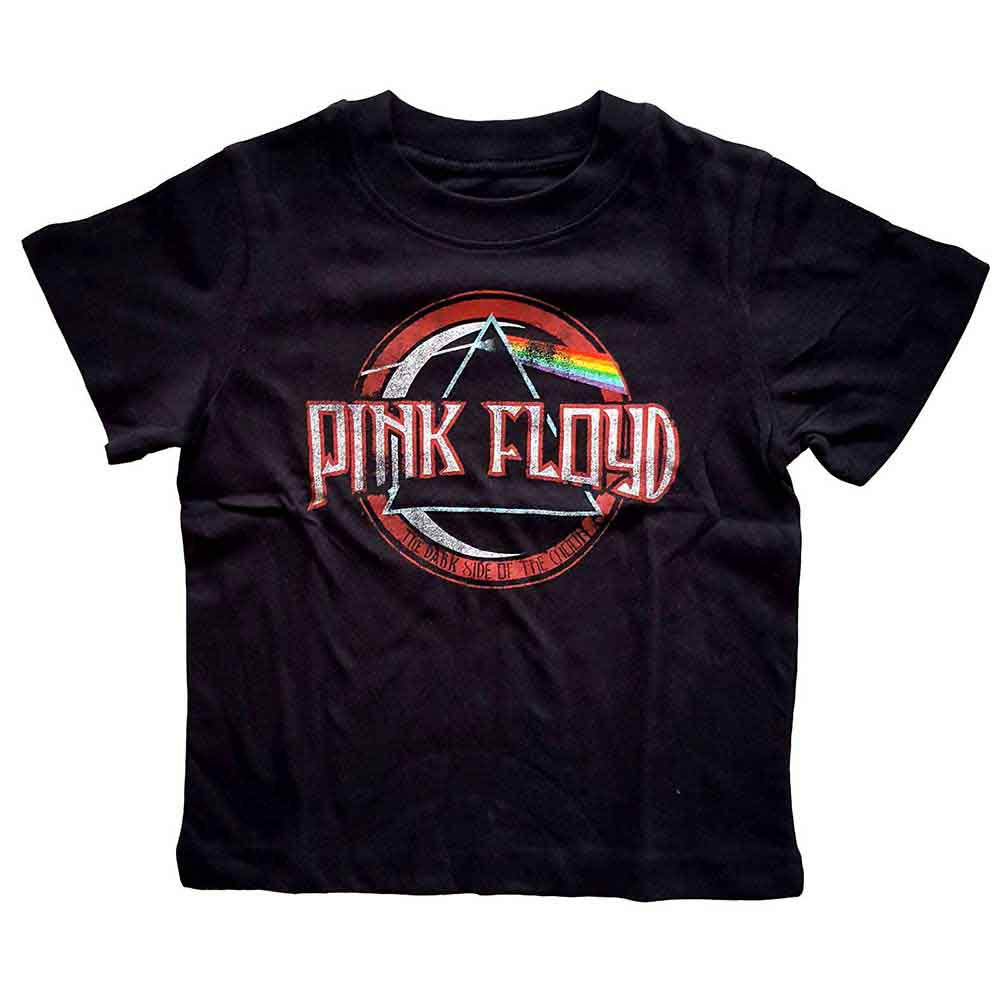 Pink Floyd Kids Toddler T-Shirt - Vintage Dark Side of the Moon Seal (Black)