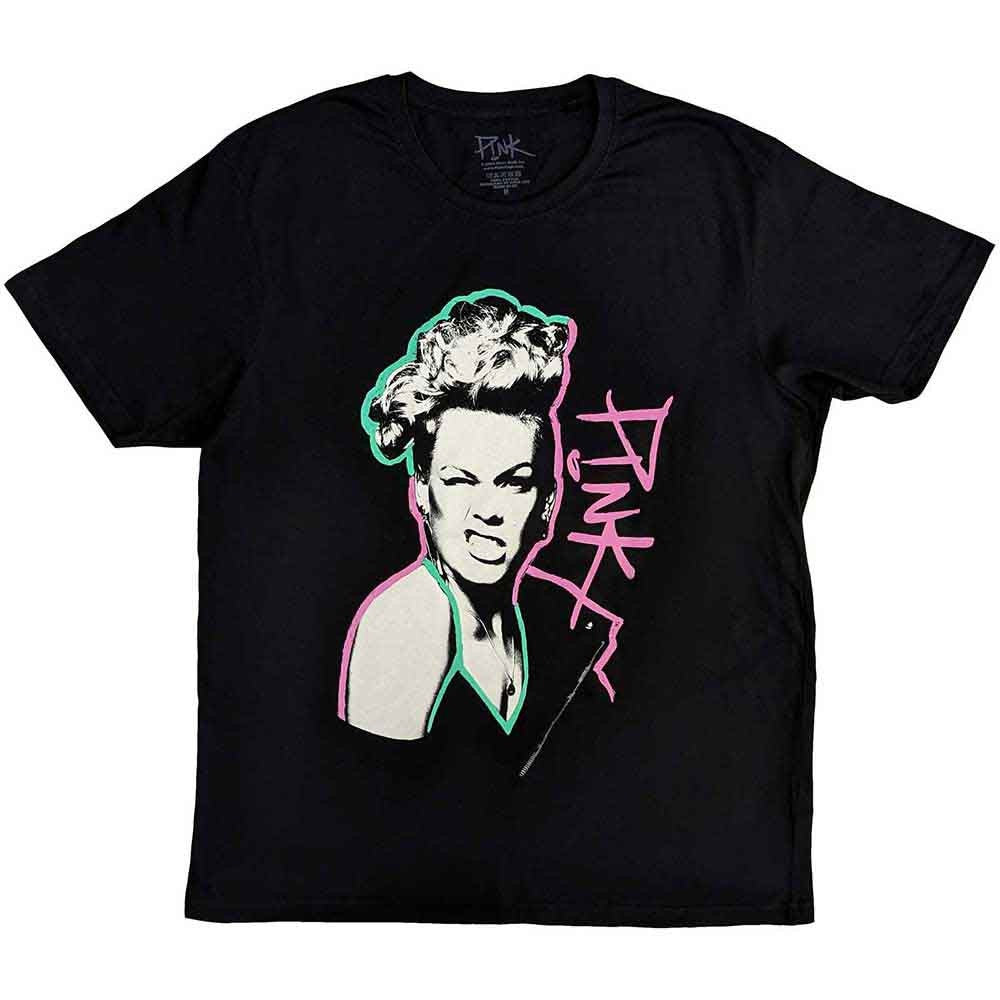Pink Unisex T-Shirt - Paint Pen (Black)