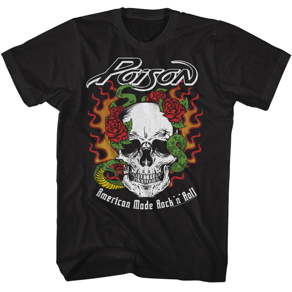 Poison Flame Skull w/Snake T-Shirt