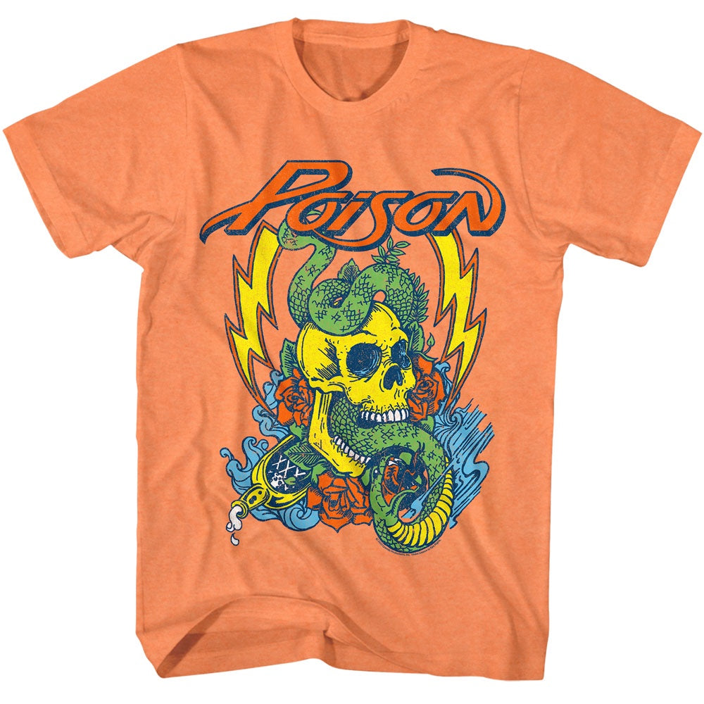 Poison Snake Skull Canteloupe T-shirt