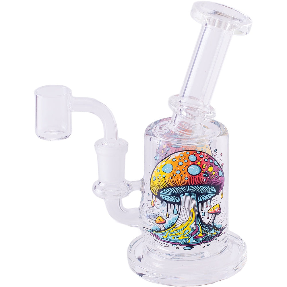 Mushroom Tree Decal 6" Water Pipe w/14mm Banger PWB168
