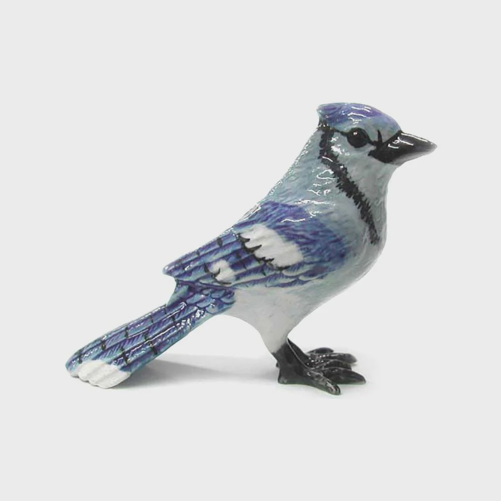 Bluejay Standing - miniature porcelain figurine