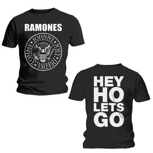 Ramones T-Shirt: Hey Ho (Black) (Back Print)