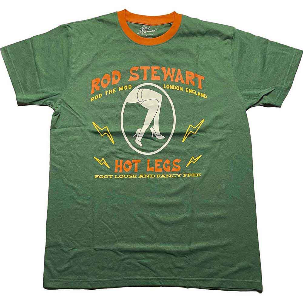 Rod Stewart Ringer T-Shirt: Hot Legs (Green)
