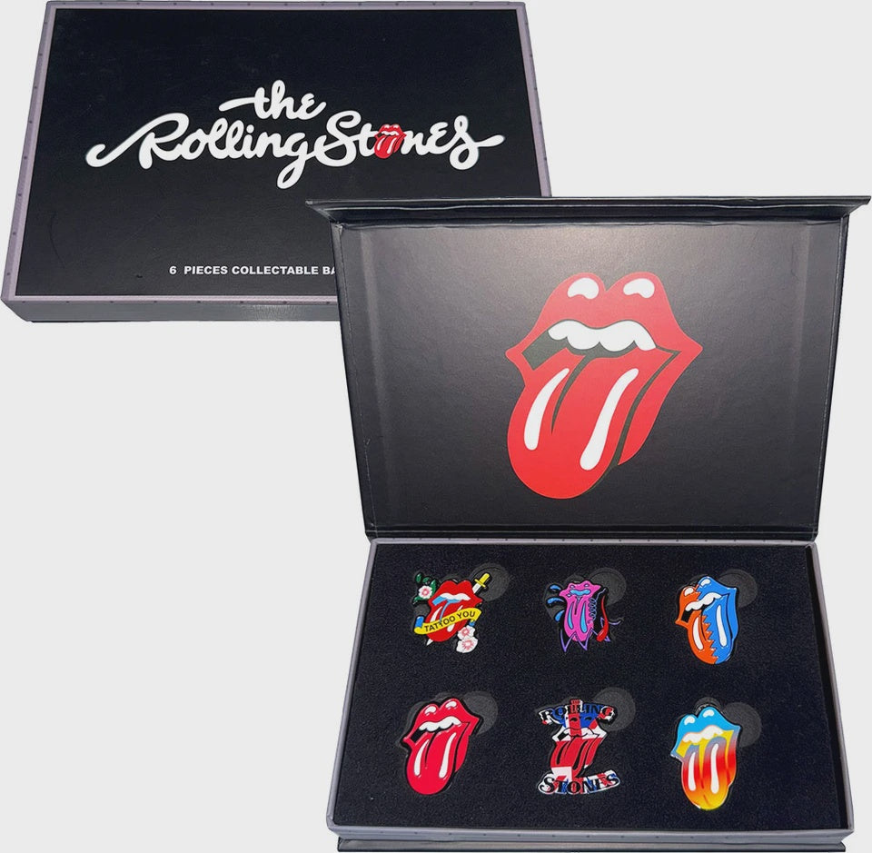 The Rolling Stones Pin Badge Set: Tongues Evolution 1