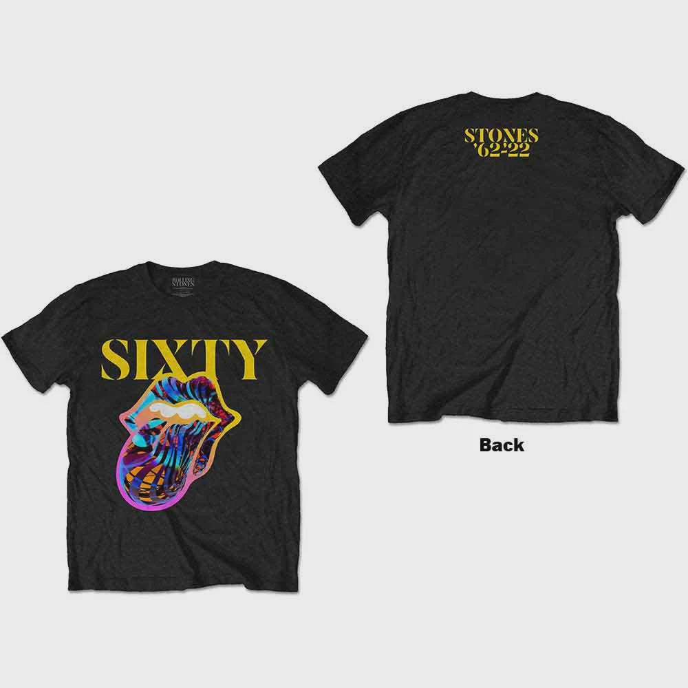 The Rolling Stones Unisex T-Shirt: Sixty Cyberdelic Tongue (Back Print)